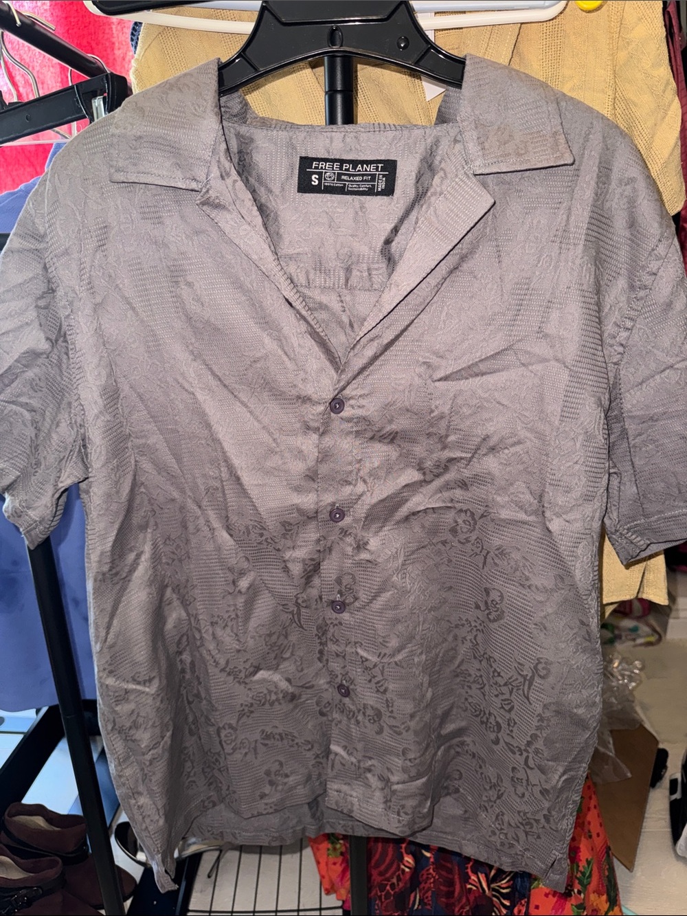 Free Planet Men's Short-Sleeve Camp Shirt
